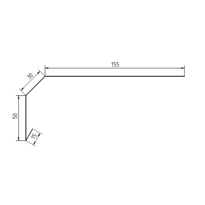 Pas nadrynnowy łamany krótki na dach płaski ( gont / papa / balkon / taras ) - dł. 2mb